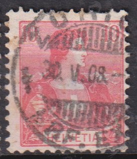 Zwitserland 1907 Helvetia, Verzenden, Gestempeld, Overige thema's