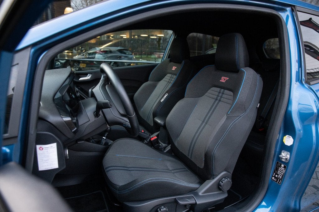 Ford Fiesta 1.5 EcoBoost ST-3 200PK , Perfomance Pack, Recar, Voorwielaandrijving, Stof, Blauw, Automatische klimaatregeling