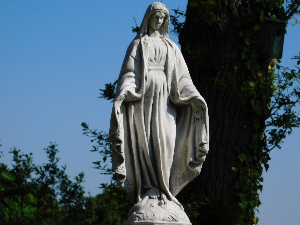 Beeld Maria - 68 cm - Steen, Tuin en Terras, Steen, ., Nieuw, Ophalen of Verzenden
