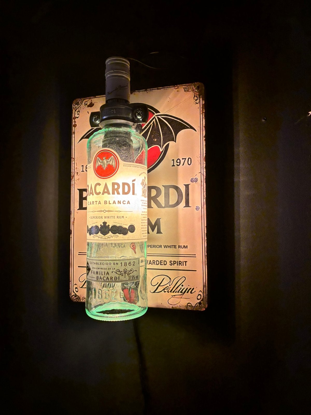 Bacardi Wandlamp, Met schakelaar, Glas, Wandlamp, Meerkleurig