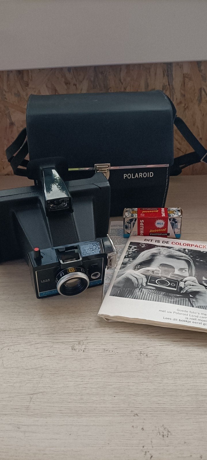 Polaroid Colorpack II Land Camera met tas en flitsers, Ophalen of Verzenden, Gebruikt, Polaroid, Polaroid