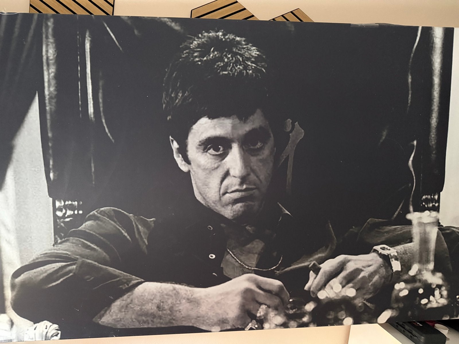 Scarface Al Pacino Poster Zwart-Wit, Huis en Inrichting, Woonaccessoires | Schilderijen, Tekeningen en Foto's, Ophalen, 125 cm of meer
