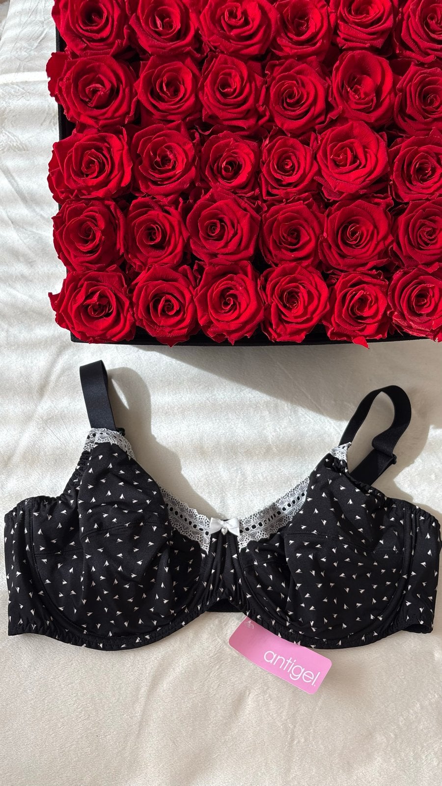 Antigel BH 95D - Zwart met witte print, Kleding | Dames, Ondergoed en Lingerie, Verzenden, Zwart, BH