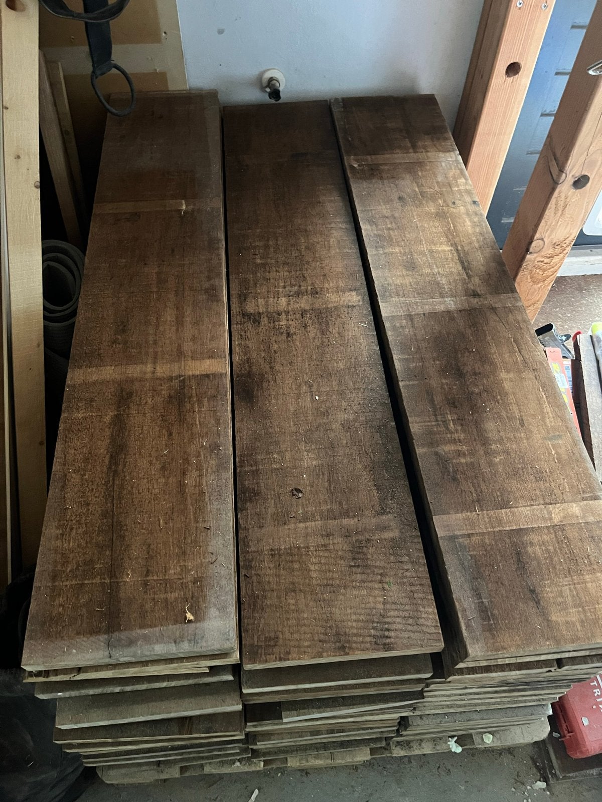 Frake noir planken - Duurzaam en stijlvol, Ophalen, Gebruikt, 25 tot 50 mm, 200 tot 250 cm