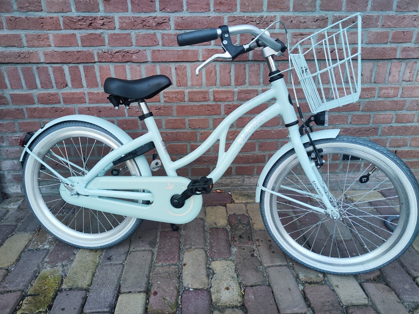 Zo goed als nieuw Alpina ocean met mandje 22 inch, Fietsen en Brommers, Fietsen | Meisjes, Ophalen, Terugtraprem, 22 inch, Alpino