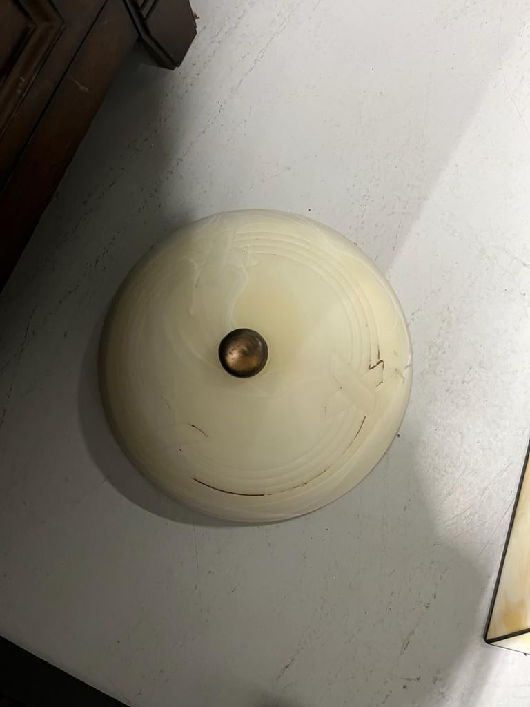 Vintage glazen plafonnière, Ophalen, Gebruikt, Glas