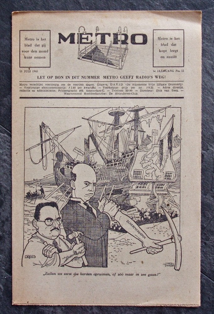 Metro uitgave 1945 Marten Toonder - Hans G. Kresse - Bommel, Verzenden, Olivier B, Bommel en Tom Poes, Zo goed als nieuw