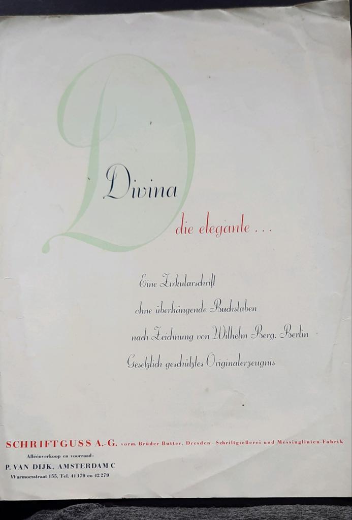 Typografie  Schriftguss A.G. Divina die elegante 30er jaren, Boeken, Ophalen of Verzenden