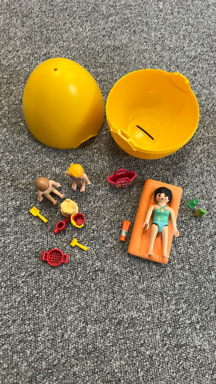 Playmobil strand speelset in ei, Gebruikt, Complete set, Overige typen, Ophalen of Verzenden