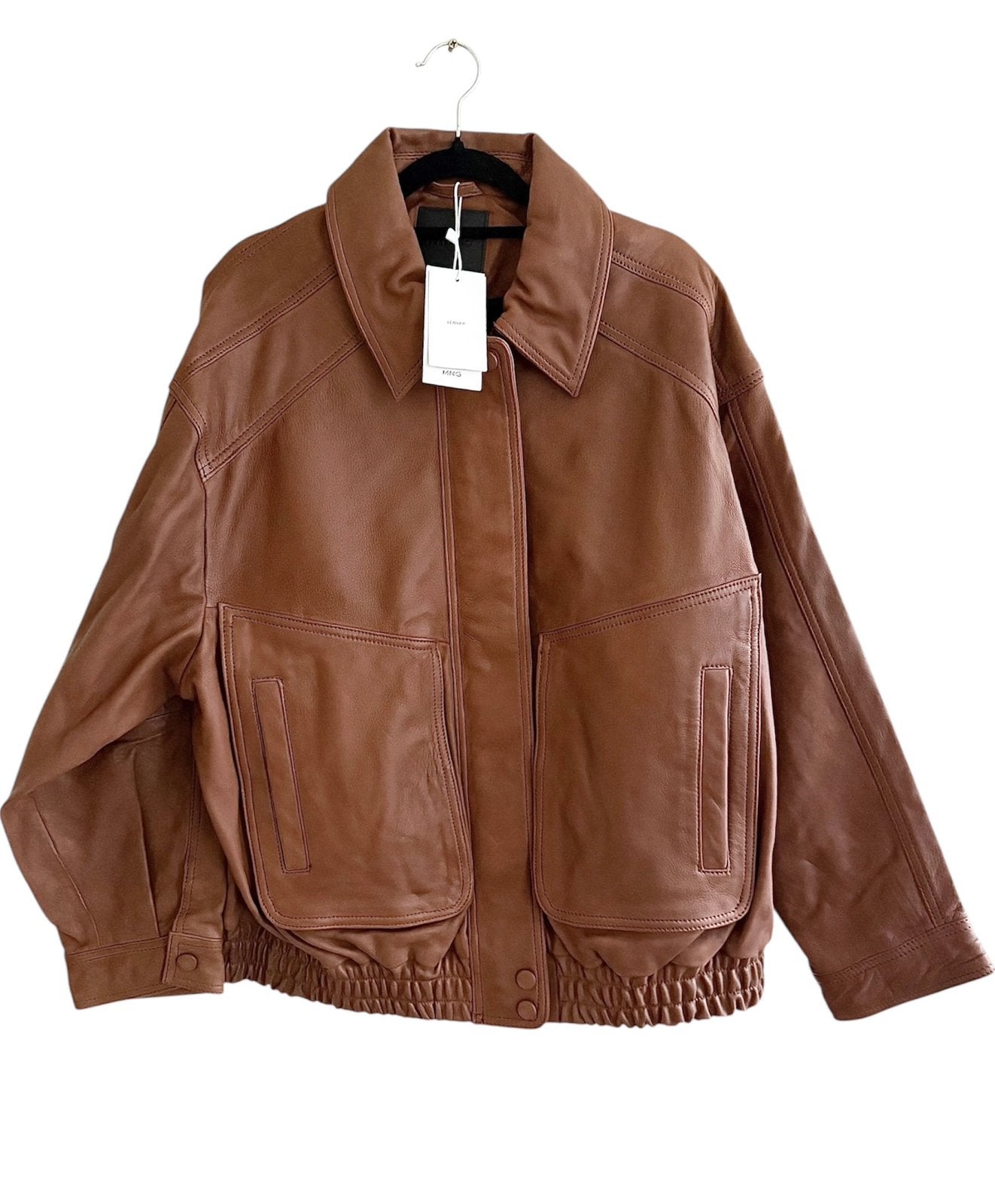 100% leren jas MANGO nieuw maat M, Ophalen of Verzenden, Nieuw, Maat 38/40 (M), Bruin