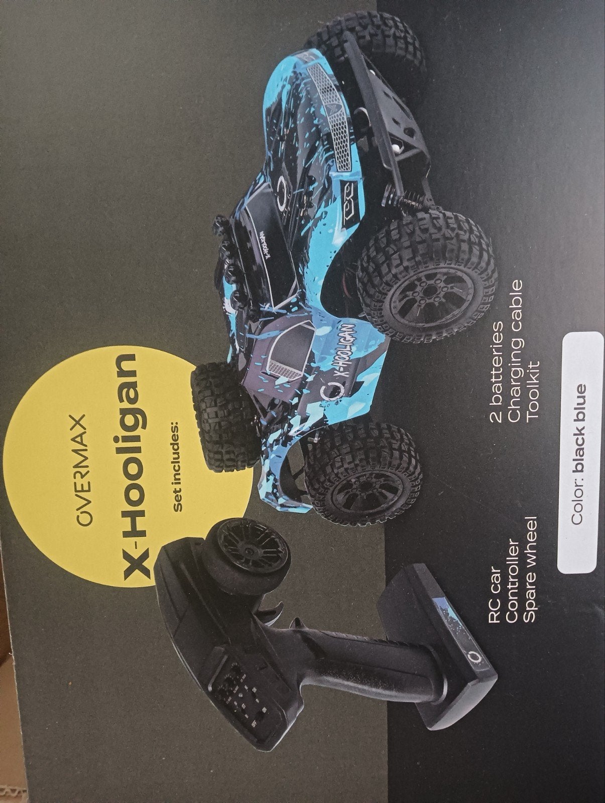 OVERMAX X-Hooligan RC Auto Offroad - Zwart/Blauw, Elektro, Auto offroad, Nieuw, Ophalen of Verzenden