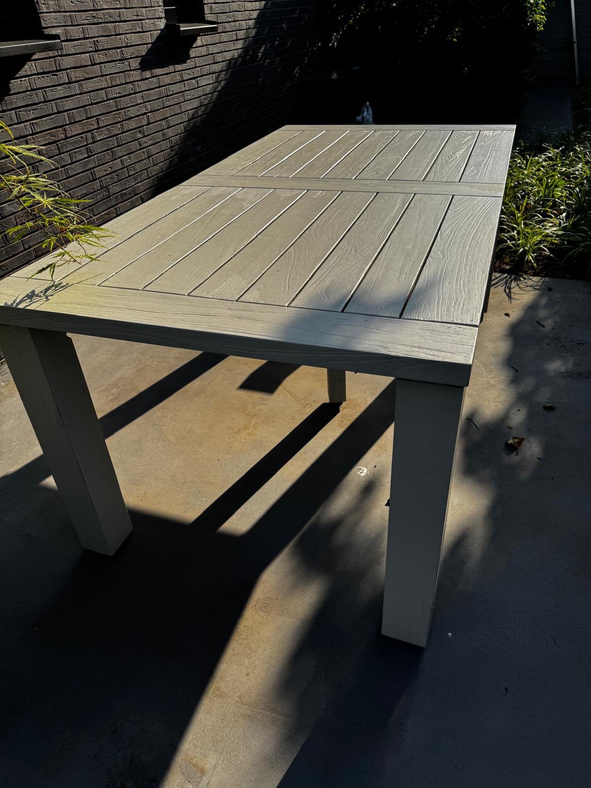 Buiten eettafel, Ophalen, Gebruikt, Rechthoekig, Hout
