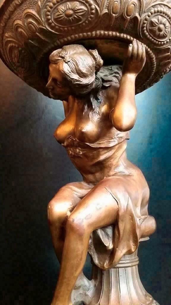 Brons beeld Nude Lady FRENCH EMPIRE STYLE Sculpture G. Colin, Antiek en Kunst, Antiek | Koper en Brons, Ophalen of Verzenden, Brons