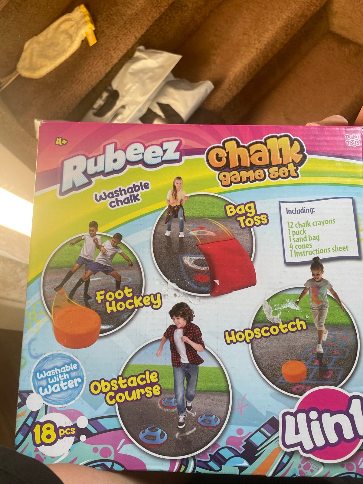 Rubeez Chalk Game Set 4-in-1 - Wasbare Krijtspellen, Ophalen of Verzenden, Gebruikt, Jongen of Meisje