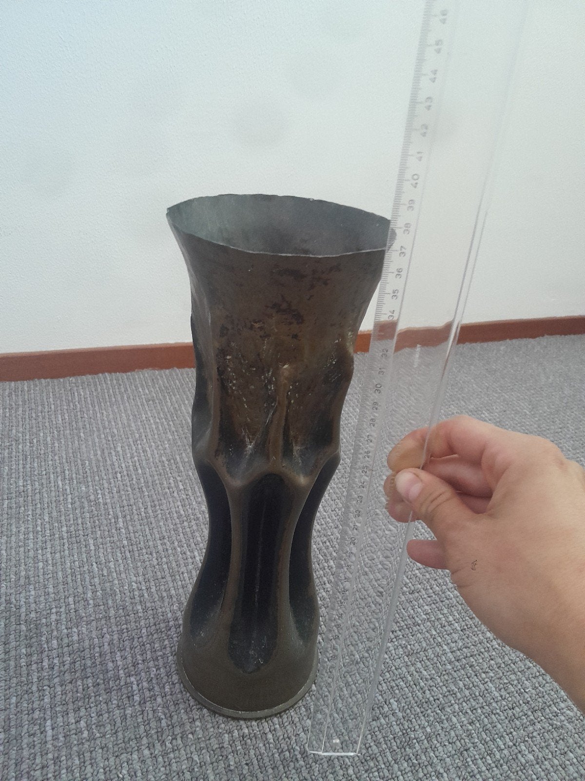 105 mm M14 vaas, gemaakt uit een huls. 1944, Ophalen of Verzenden, Overige soorten, Amerika, Hulzen of Bodemvondsten