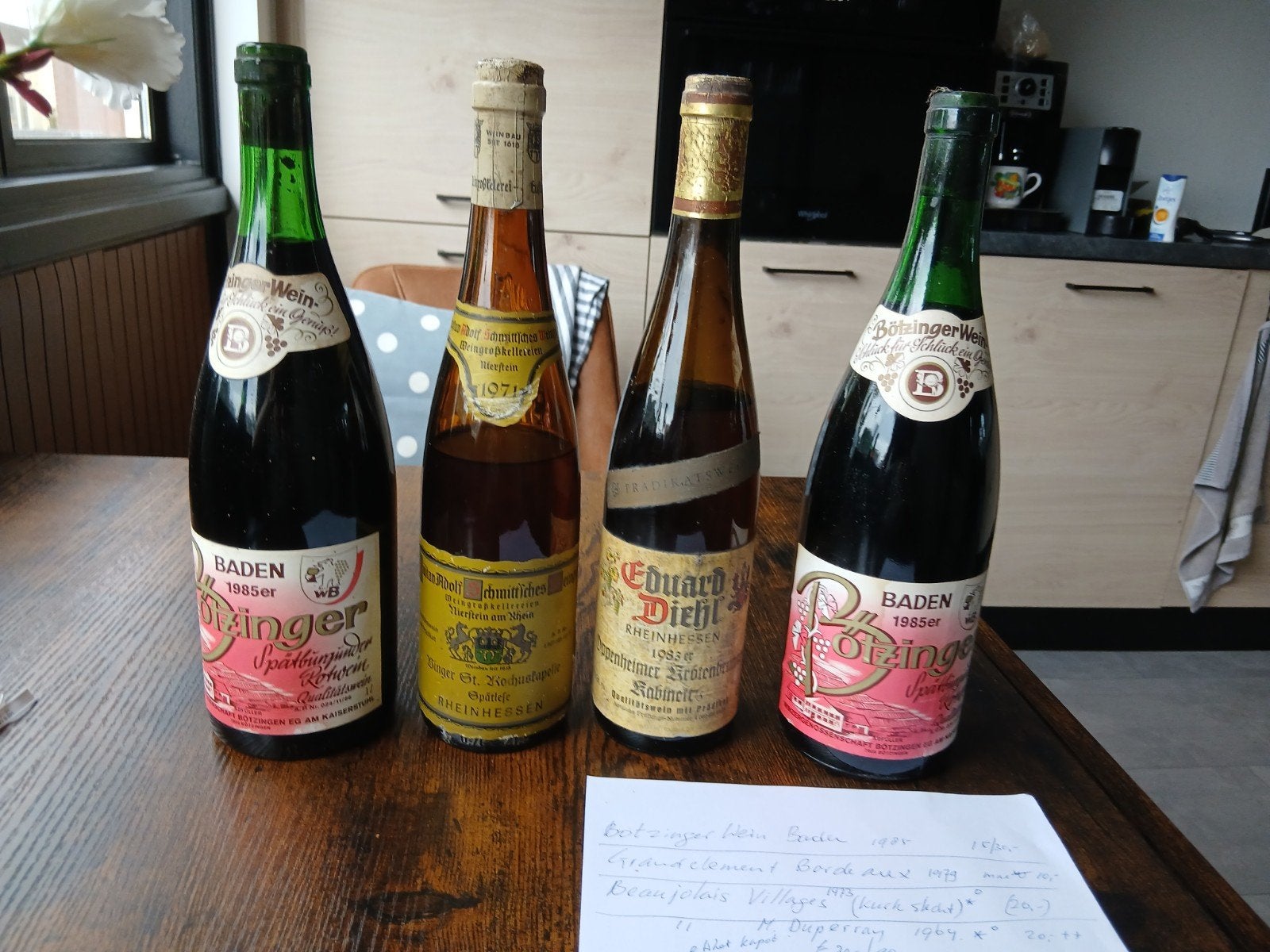 Vintage Duitse Wijnen - 1971 en 1985 Collectie, Ophalen of Verzenden, Gebruikt, Overige gebieden, Rode wijn