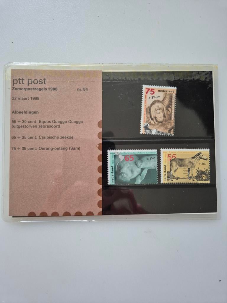 Zomerpostzegels 1988 PTT Post - Mens en Dierentuin, Ophalen, Na 1940, Postfris