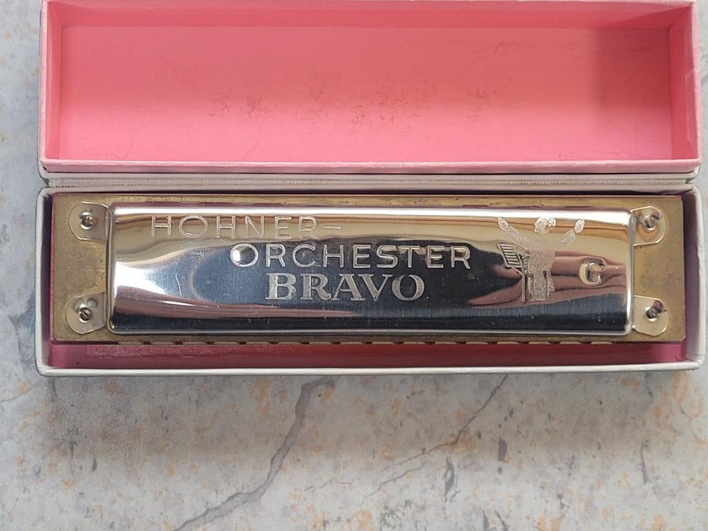 Hohner Orchester Bravo mondharmonica, Muziek en Instrumenten, Blaasinstrumenten | Mondharmonica's, Zo goed als nieuw, Diatonisch