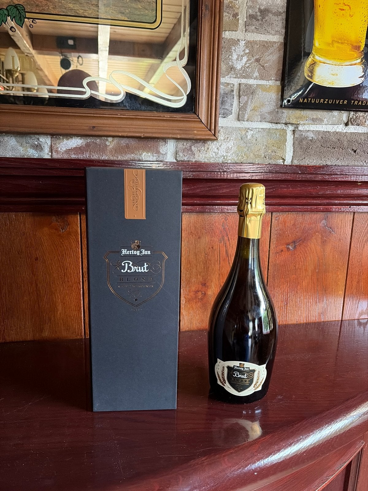 Hertog Jan Brut Blond bierfles met geschenkdoos, Verzamelen, Biermerken, Ophalen of Verzenden, Nieuw, Flesje(s), Hertog Jan