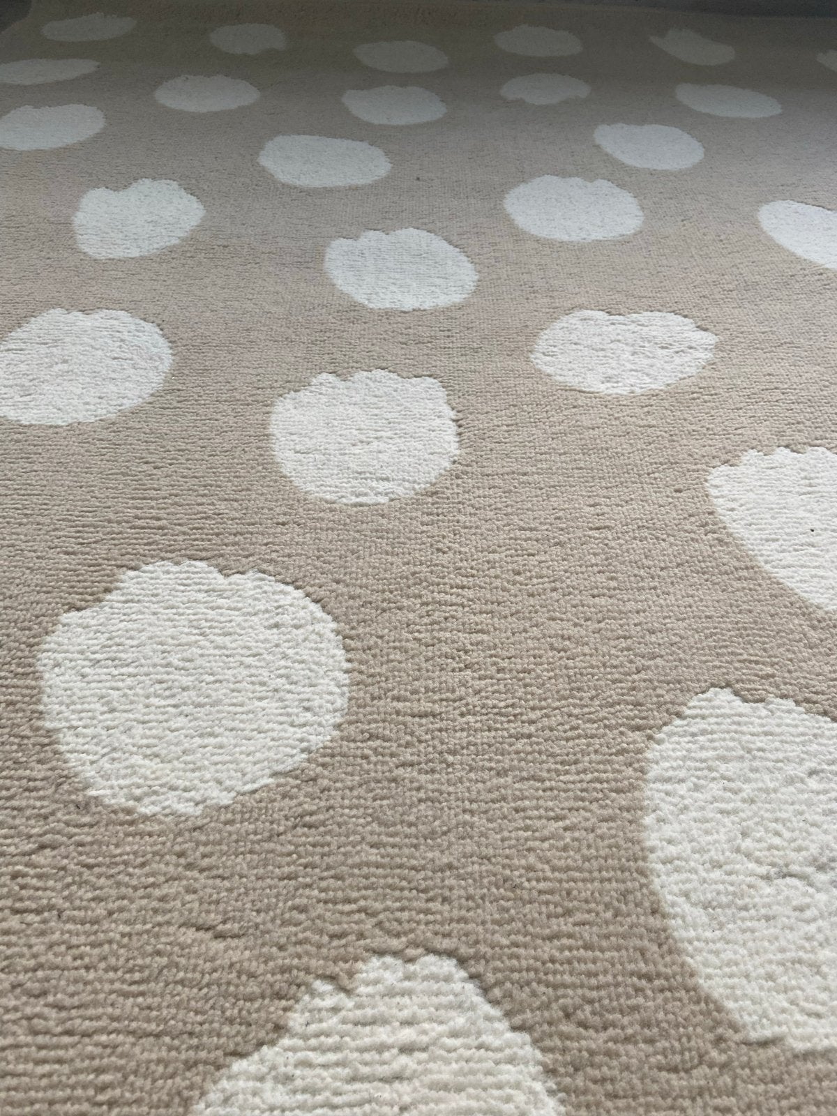 IKEA BOGENSE Vloerkleed - Beige/Wit Gestippeld, 100 tot 150 cm, Beige, Ophalen of Verzenden, Zo goed als nieuw
