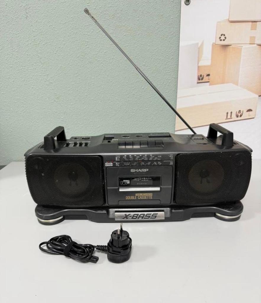 Sharp WQ-T360E Boombox Double Cassette X-Bass Vintage box, Ophalen of Verzenden, H, H, H