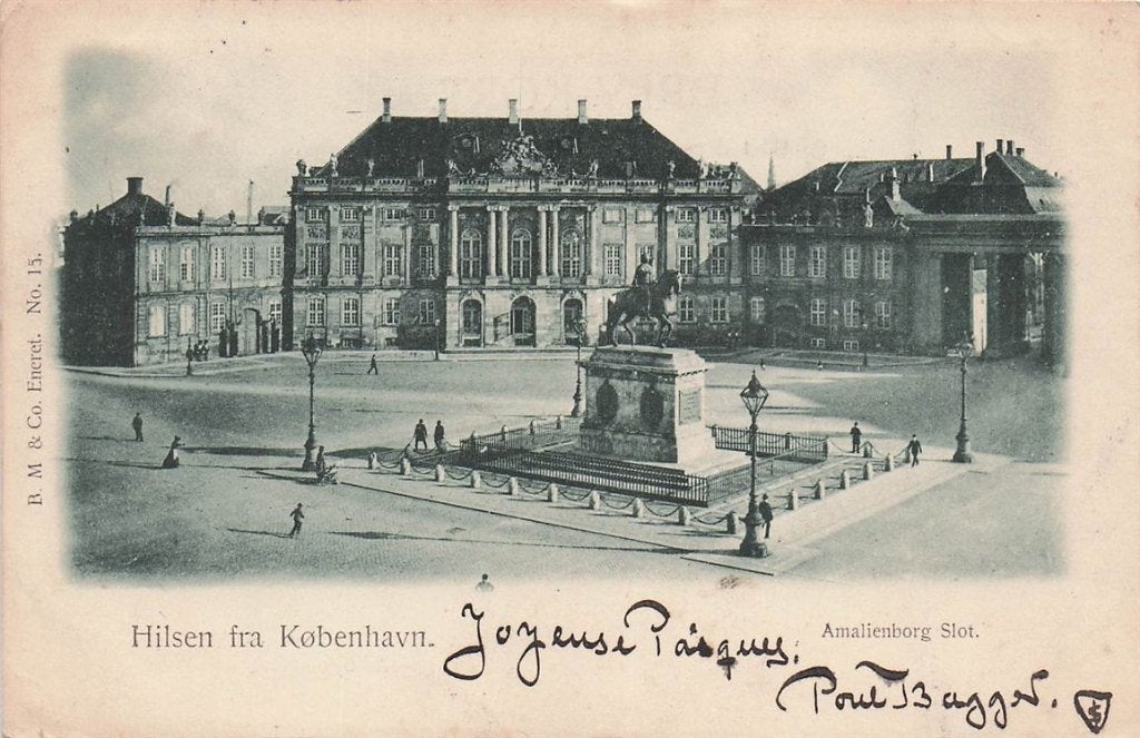 702-474-015 Hilsen Fra Kobenhavn Amalienborg Slot, Verzenden, Voor 1920, Overig Europa