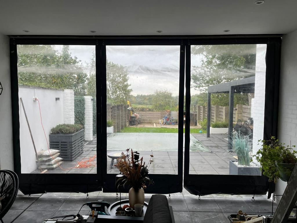 Verandazeil 4.5x2.5m met 3 vakken (1 rits defect), Ophalen