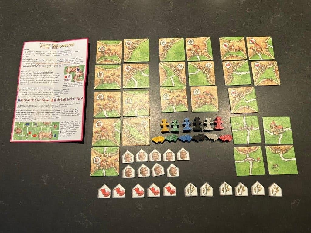 Carcassonne Uitbreiding: Kooplieden & Bouwmeesters, Vijf spelers of meer, Ophalen of Verzenden, Gebruikt, 999 Games b.v.