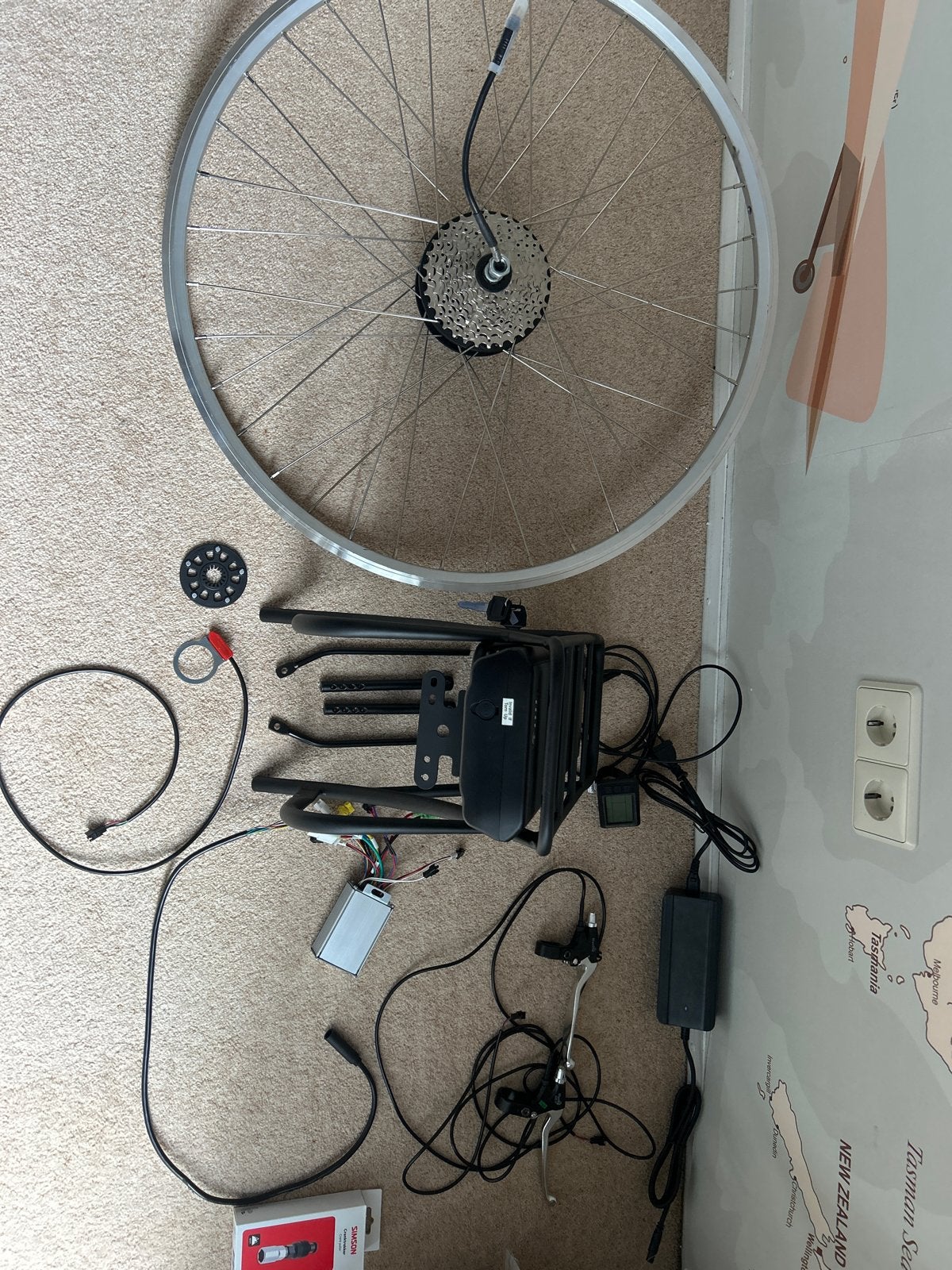 Elektrische fiets ombouwset met achterwiel en accu 36 V, Overige materialen, Zo goed als nieuw, Motor, Ophalen