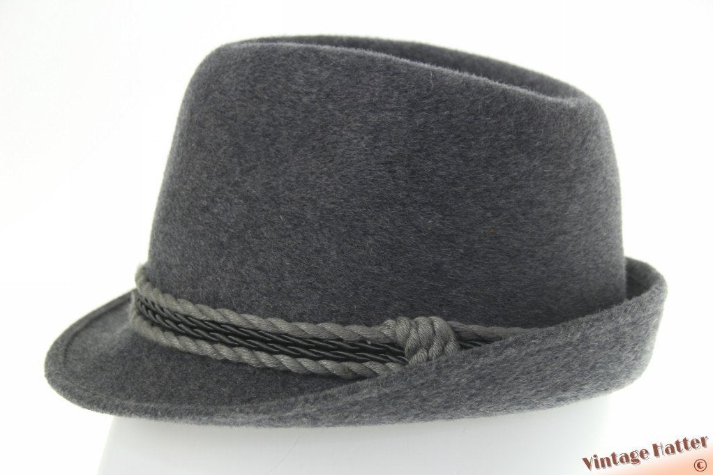 Vintage Gleufhoed Klassieke trilby Stanton Hats grijs 54 =XS, Ophalen of Verzenden, 57 cm (M, 7⅛ inch) of minder, Gedragen, Hoed