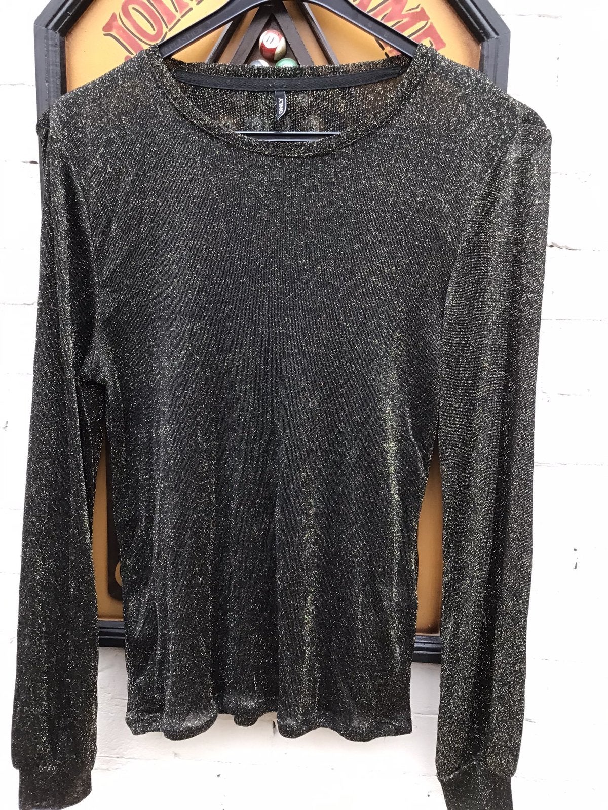 Shirt zwart/goud S Only, Ophalen of Verzenden, Zo goed als nieuw, Zwart