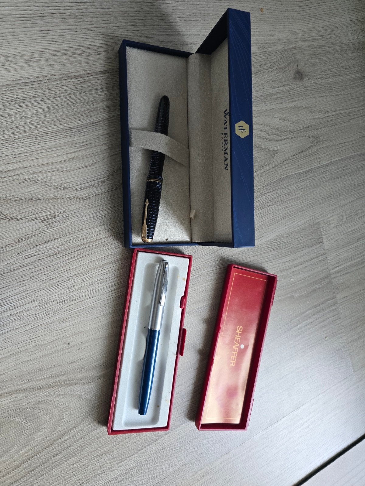 Parker Vacumatic en Sheaffer vulpen, Verzamelen, Pennenverzamelingen, Ophalen, Vulpen, Parker, Met doosje