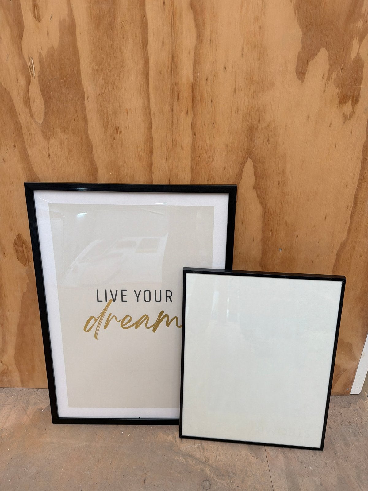 Set van 2 zwarte fotolijsten (73x53 cm & 40x50 cm), Ophalen, Zo goed als nieuw, Fotolijst, Hout