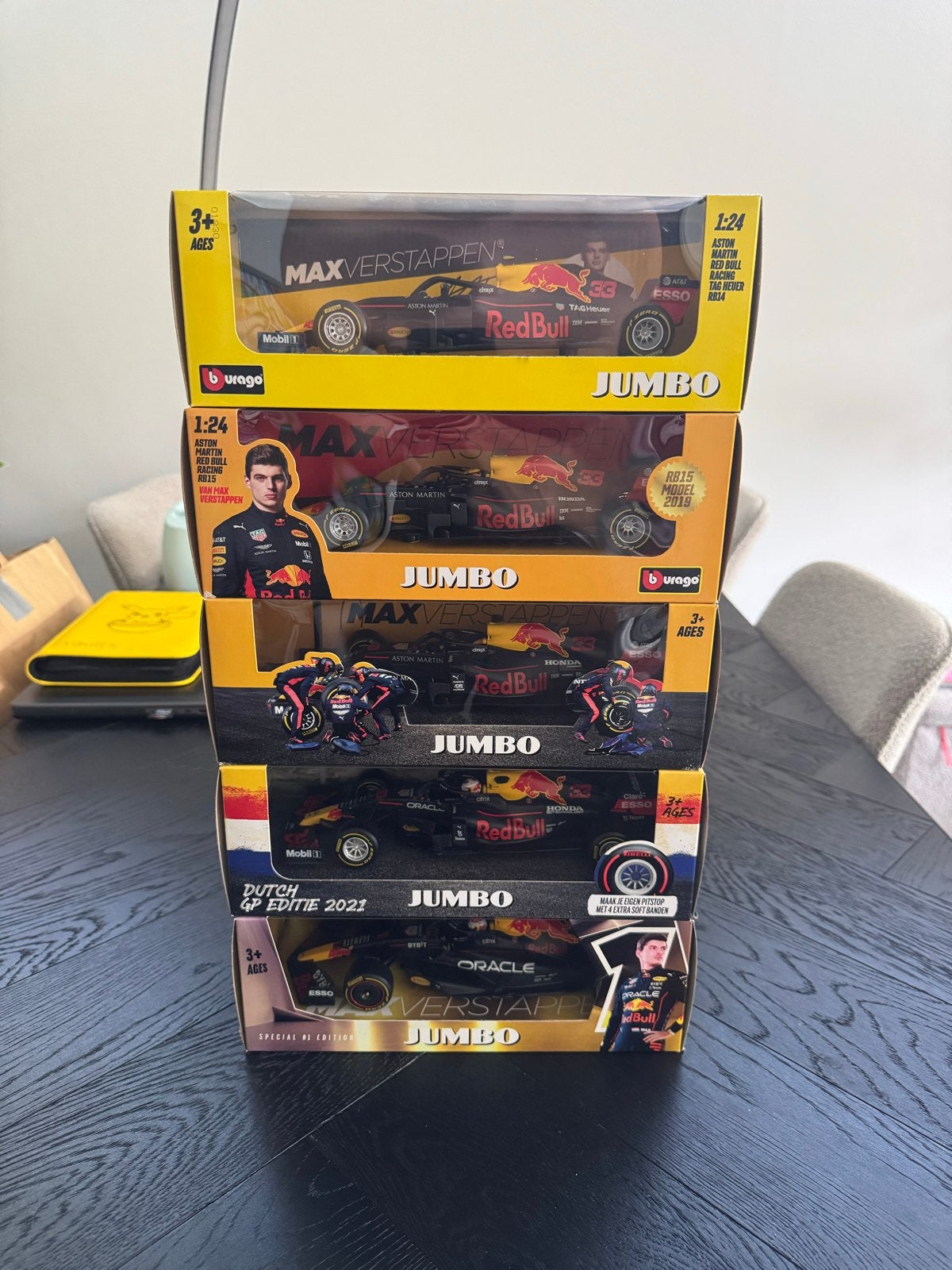 Max Verstappen Red Bull Jumbo schaalmodellen (5 stuks), Ophalen of Verzenden, Nieuw, Auto, Overige merken