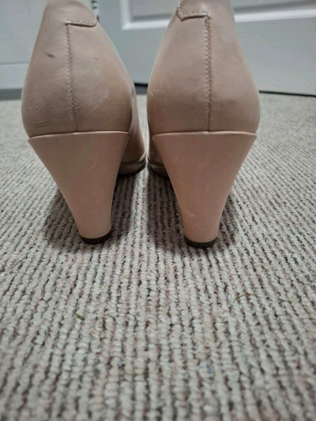 ECCO Damespumps Nude/Poederroze Leer Peep-toe Maat 39, Pumps, ECCO, Ophalen of Verzenden, Zo goed als nieuw