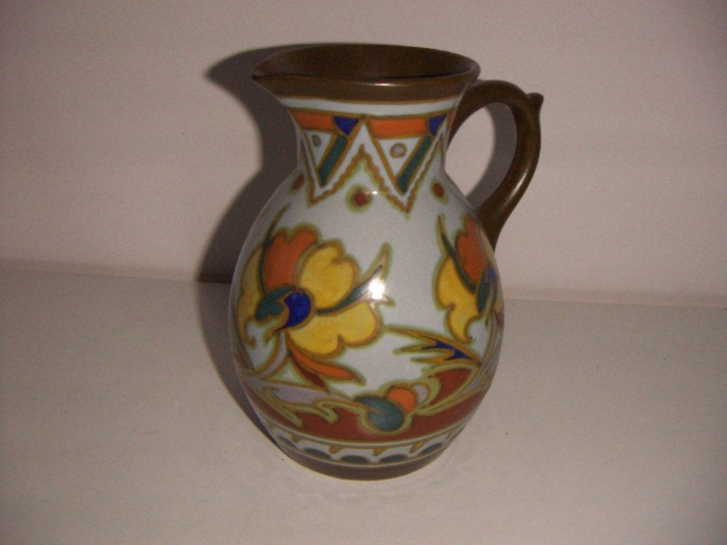 Zuid Holland Gouda plateel keramiek kan / vaas jr.1927., Antiek en Kunst, Antiek | Keramiek en Aardewerk, Ophalen of Verzenden