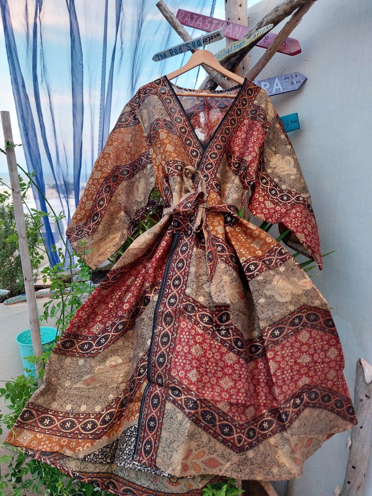 Vintage Kimono - Handgemaakt & Uniek -.One size, Kleding | Dames, India, Verzenden, Nieuw