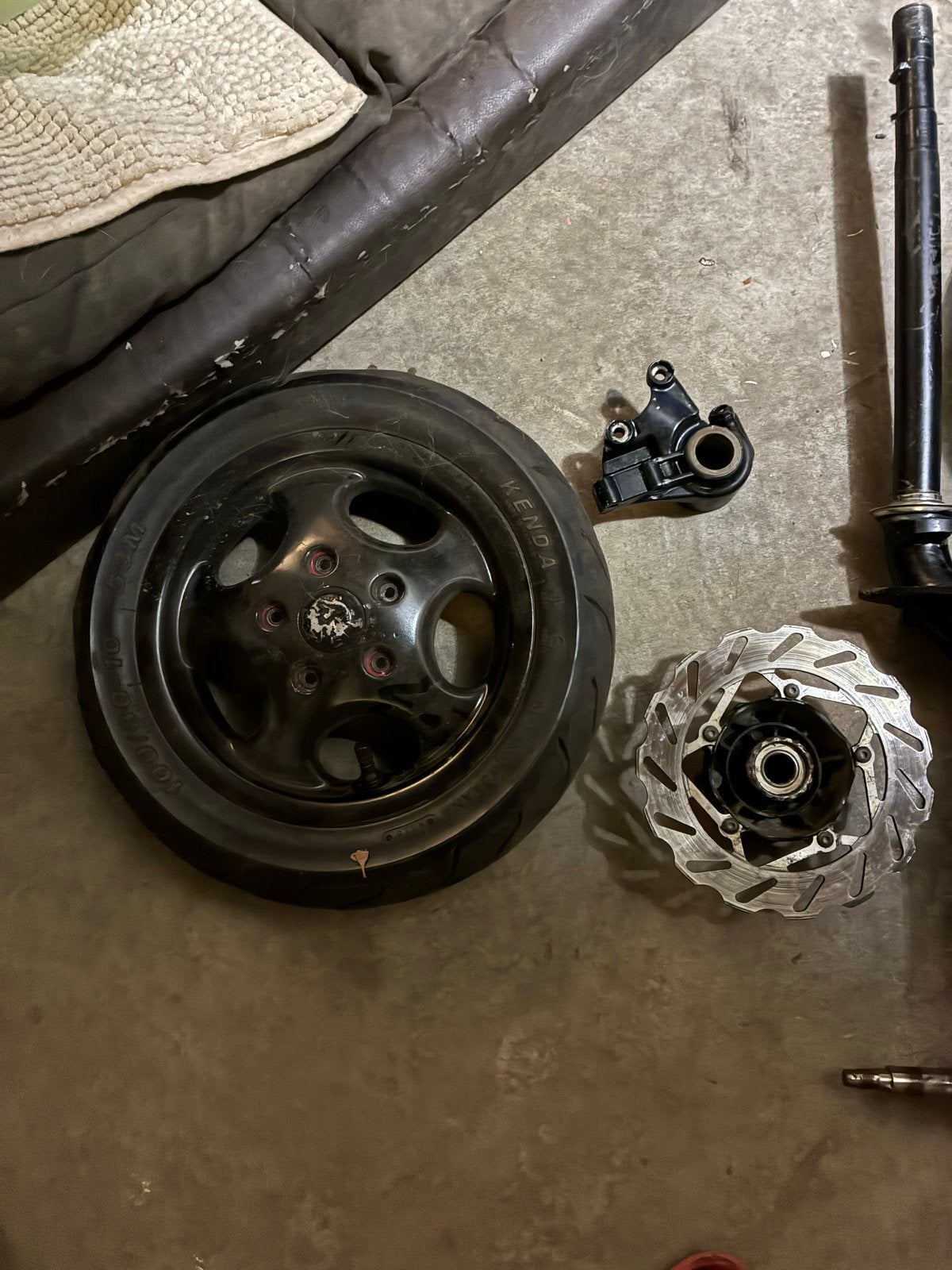 Zip SP voorvork met Polini wave remschijf (defect lager), Ophalen, Gebruikt, Overige typen, Piaggio