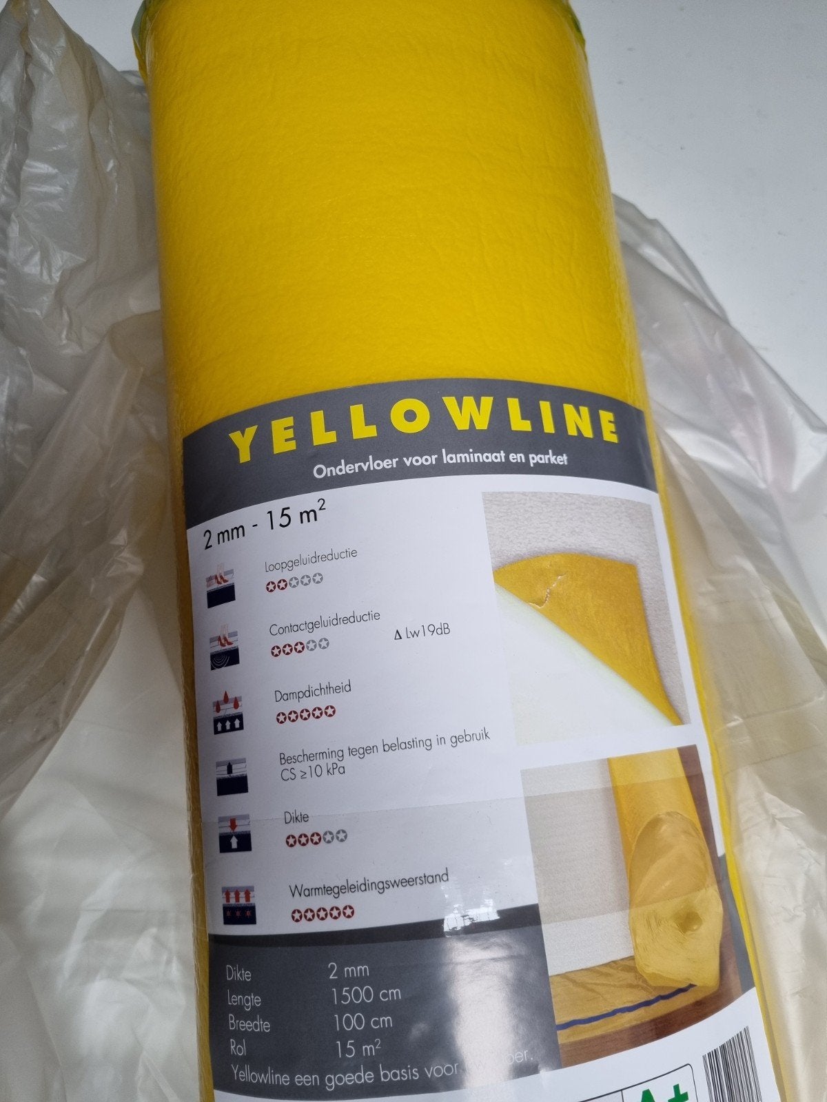 ondervloer voor laminaat yellow line, Doe-het-zelf en Verbouw, Isolatie en Afdichting, Overige materialen, Nieuw, 15 m² of meer