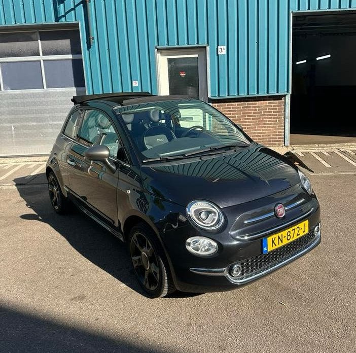 Fiat 500 Cabrio 1.2 2016 Zwart, Voorwielaandrijving, 4 cilinders, Origineel Nederlands, Handgeschakeld