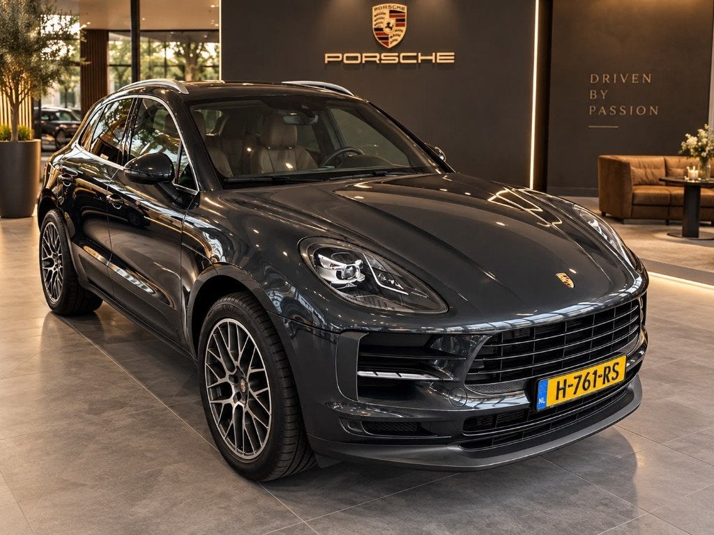 Porsche Macan 2.0 245pk PDK 2019 Grijs. MODEL 2020, Automaat, Dealer onderhouden, Zwart, Bedrijf