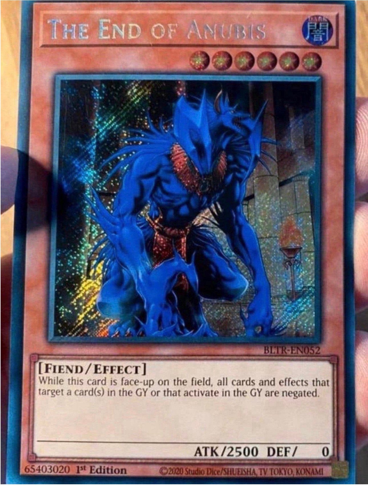 Yu-Gi-Oh! The End of Anubis BLTR 1st Edition !, Ophalen of Verzenden, Zo goed als nieuw, Losse kaart, Foil