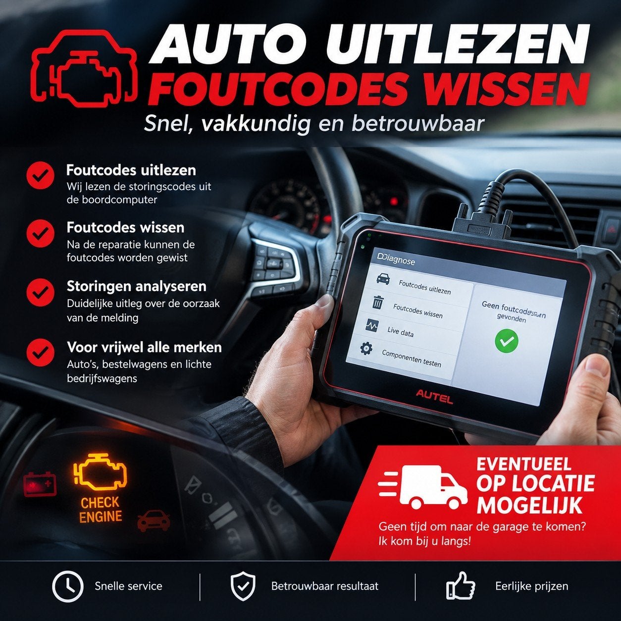 Auto uitlezen & Foutcodes wissen - Snel & Betrouwbaar, Ophalen