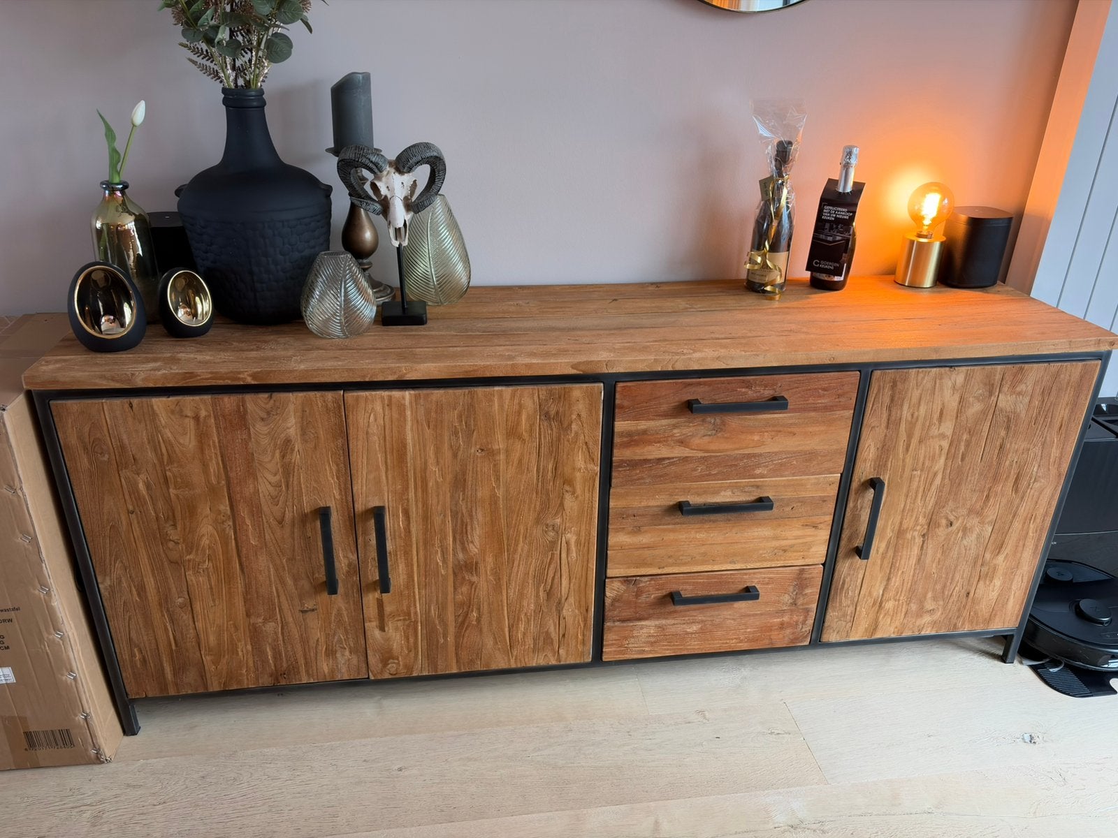Pronto Romaro Dressoir Teak hout industrieel, Gebruikt, Pronto, Pronto, 150 tot 200 cm