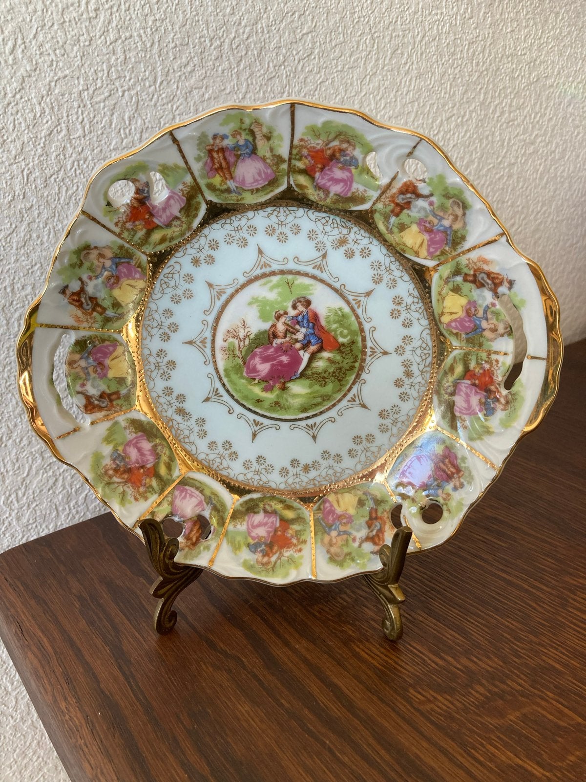 Vintage Sierbord 'Liefdesverhaal' in Fragonard Stijl, Rococo, Antiek en Kunst, Ophalen of Verzenden