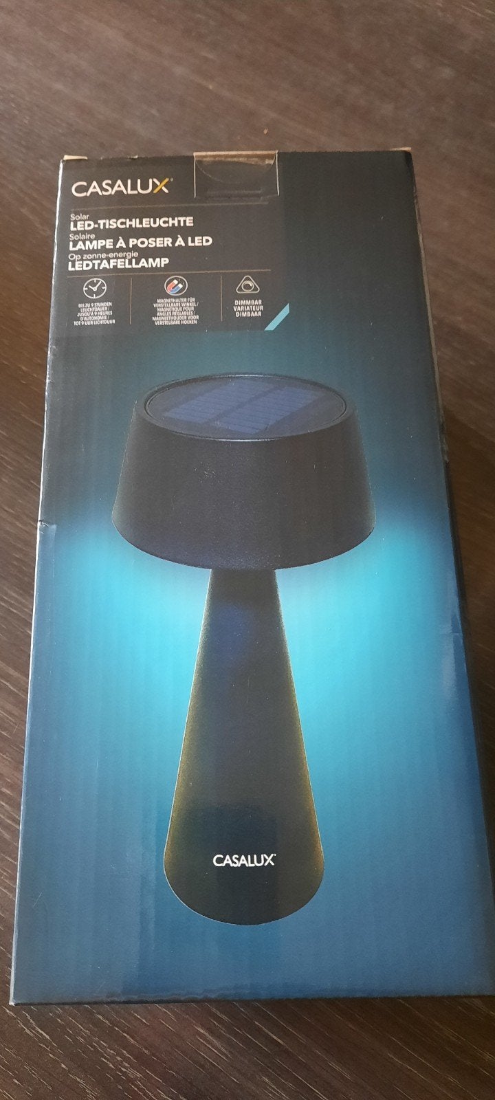 Casalux Solar LED Tafellamp - Zwart, Nieuw in doos, Ophalen, Overige merken, Nieuw, Sfeerlamp