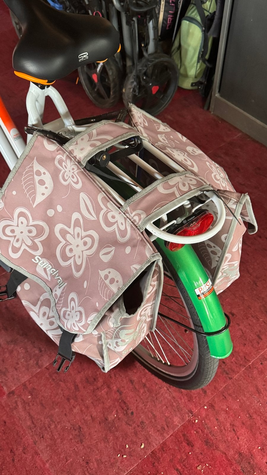 Sundvall fietstassen - Roze met bloemenpatroon, Ophalen, Gebruikt