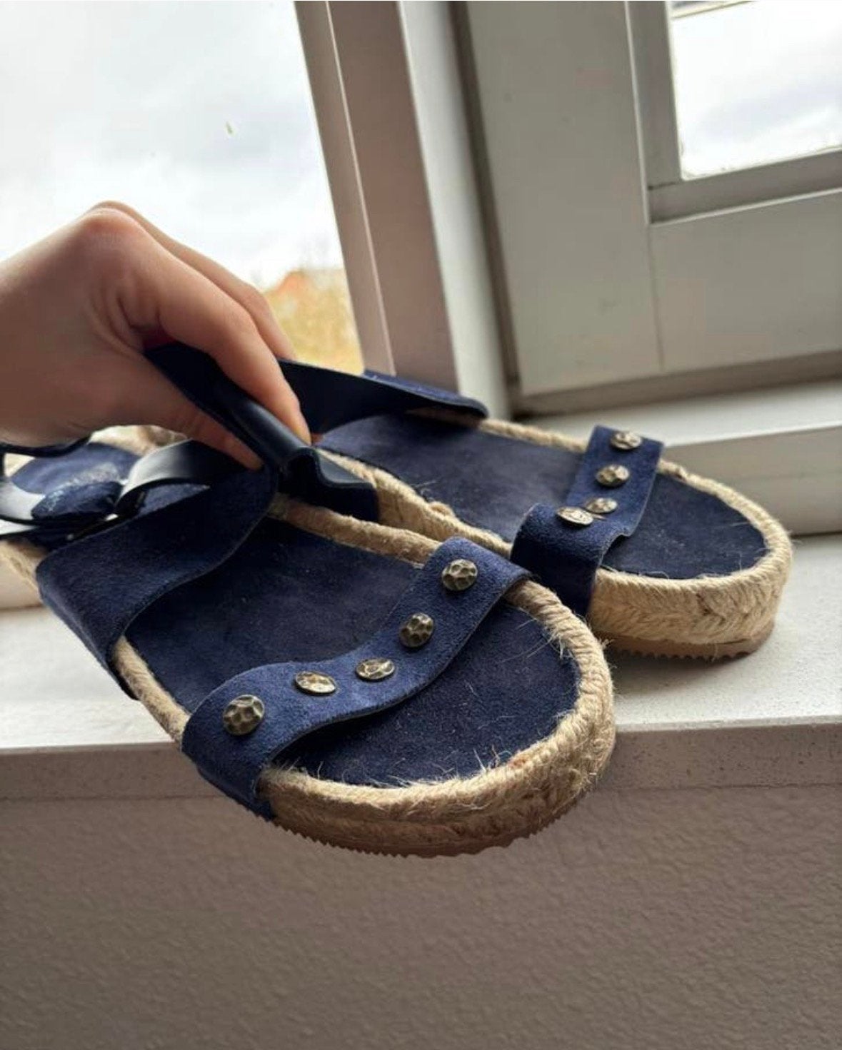 Esprit, Sandalen of Muiltjes, Zo goed als nieuw, Verzenden, Blauw