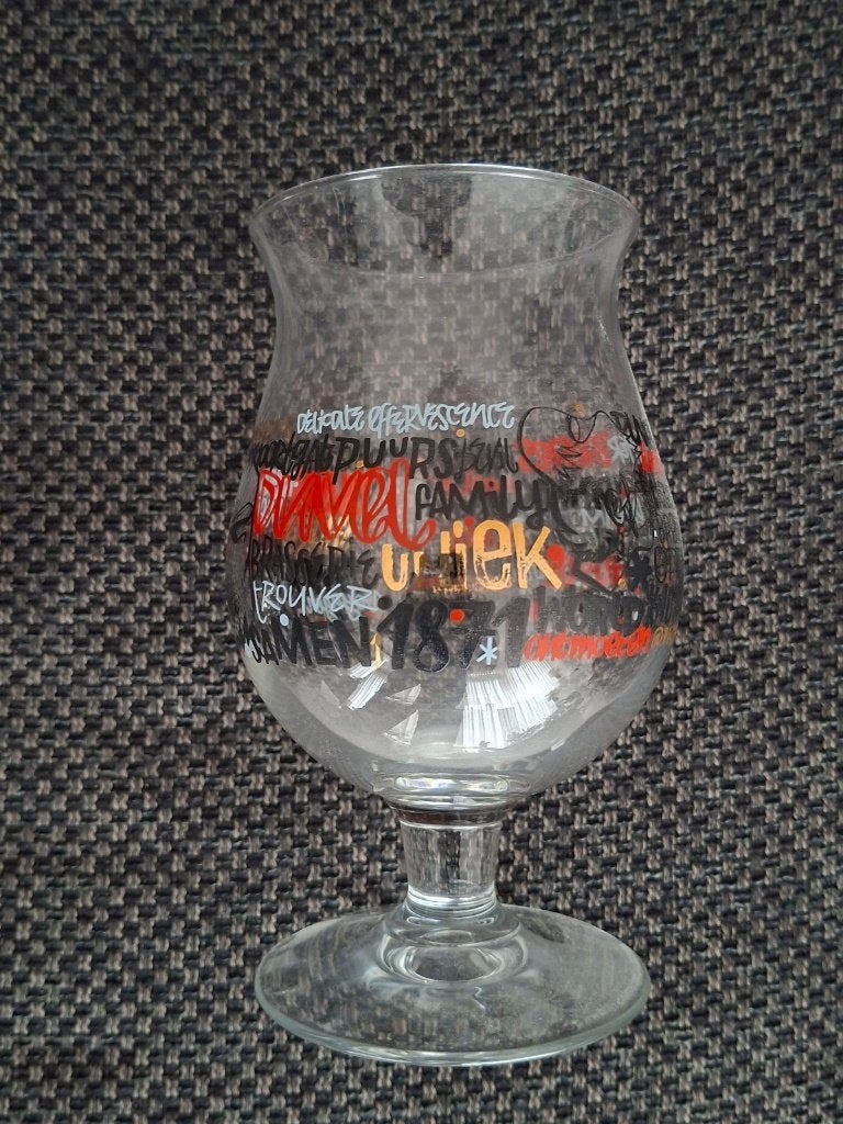 Duvel bier glas, Rood, wit, zwart en goud, Ophalen of Verzenden, Nieuw, Glas of Glazen, Duvel