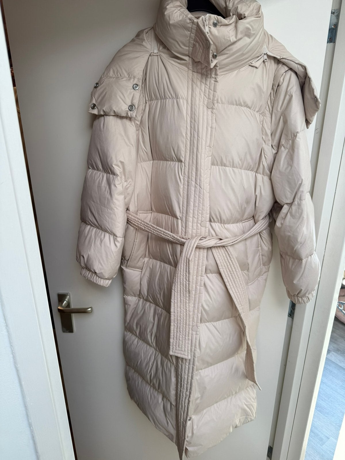 Ivy oak jas lang creme maat 40 M, Ophalen of Verzenden, Gedragen, Maat 38/40 (M), Beige